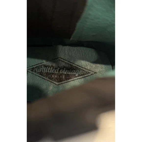 Untitled Vintage Black Leather Stacked Heel Pleated Chelsea Ankle Boots Sz 8 - Picture 10 of 10